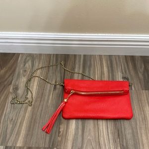 Coral/orange clutch/shoulder bag
